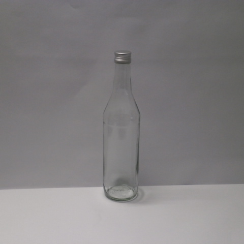 Balto stiklo butelis talpa 500 ml. su užsukamu dangteliu