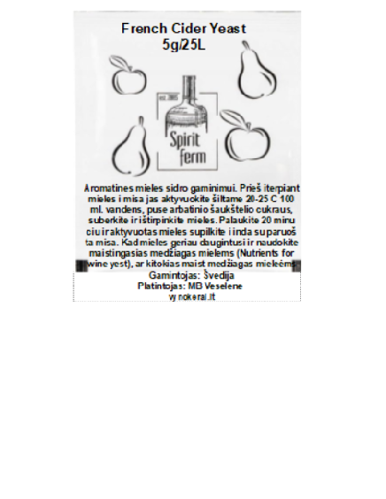 Aromatinės sidro mielės FRENCH 5g./25L