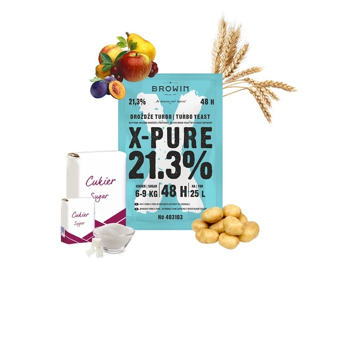 Mielės Turbo X-Pure mielės 21,3% 48h, 25L