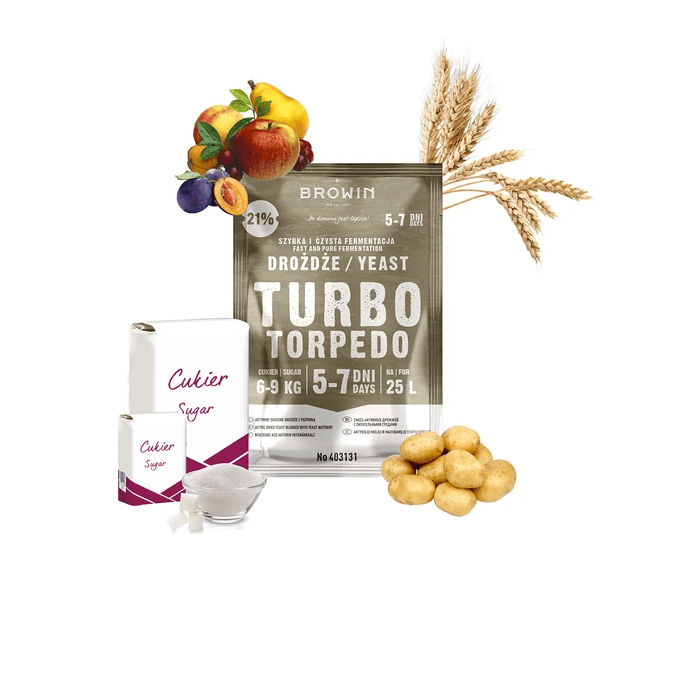 Turbo Torpedo distiliavimo mielės 5-7 dienos 21% 100g