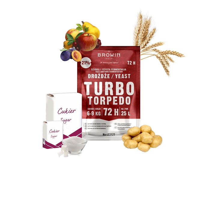 Turbo Torpedo distiliavimo mielės 72h 21% - 120g