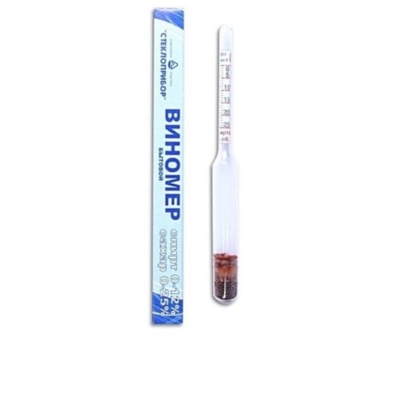 Dvieju skalių vyno cukraus ir alkoholio matuoklis