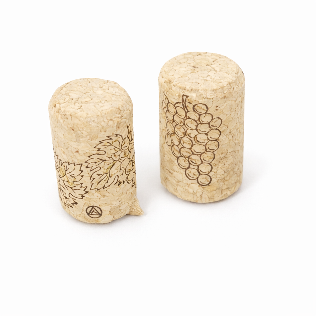 Vyno butelių kamščiai su spauda 35x22.5/30 vnt.