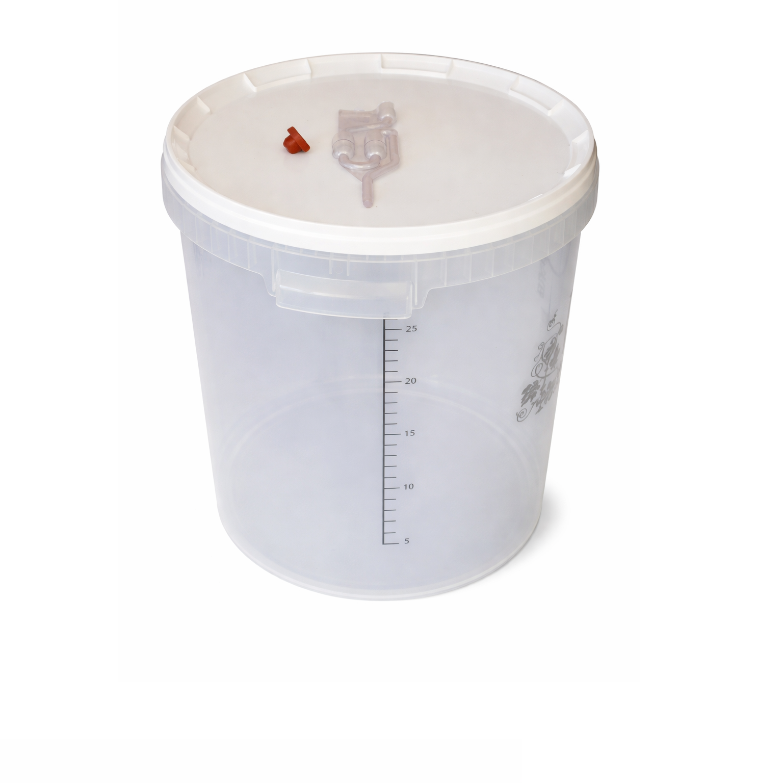 Graduotas fermentacijos indas, 33 litrų su dangčiu